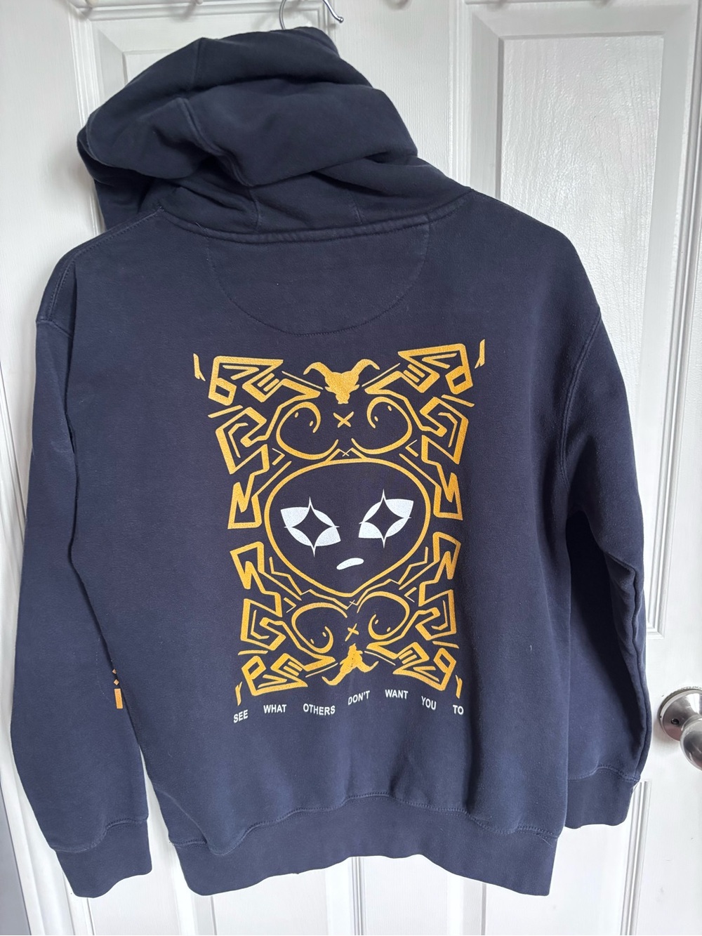 Streetwear Geometric Alien Pullover Hoodie - Cotton Heritage
